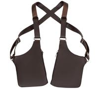 Porte-monnaie de ceinture soumis, poche anti-moins de poche pour hommes-réglable en cuir pour hommes Antivol Plats en PU pour hommes, double sac à bandoulière, sangle d'avant-bras G, Foncé brown