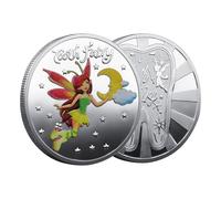 Porte-monnaie de décoration de fées des dents : souvenir argenté plaqué, jetons de fées dorées | Récompense à collectionner Rame pour , Fantasy Tooth Change Charm emblème, pièce de compte
