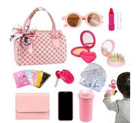 Porte-Monnaie de Jeu : Ensemble de Maquillage avec téléphone Jouet, Porte-Monnaie pour Petites Filles pour sœurs, camarades de ge préscolaire de 3 à 6 Ans, Petite-Fille