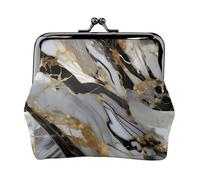 Porte-monnaie de luxe à motif marbre, petite pochette de rangement pour week-end et voyages d'affaires, Noir , Taille unique, Pochette à monnaie