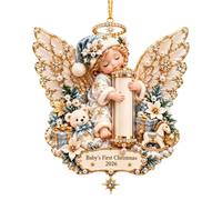 Porte-monnaie de Noël en acrylique avec ange pour décoration de fête | Le design mignon de dessin animé garde la monnaie de rechange pratique tout en ajoutant un charme festif à votre bureau