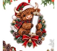 Porte-monnaie de Noël en acrylique plat 2D avec pendentif en forme d'animal | Décoration de sapin de Noël pour la maison, appartement, école, centre commercial, salon, balcon, jardin, cour