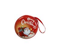 Porte-monnaie de Noël en métal pour enfants avec motifs de dessins animés, utilisation sûre pour les vacances, l'école, portefeuille pour enfants, rond, F
