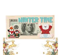 Porte-Monnaie de Noël pour espèces,Cartes Porte-Monnaie de Noël | Porte-Argent Unique de Noël en Bois | Porte-Monnaie 7 X 3,5 Pouces pour Salon, Chambre à Coucher