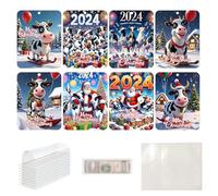 Porte-Monnaie de Noël pour l'argent Liquide,Porte-Monnaie de Noël pour l'argent Liquide, 8X Porte-Cartes en Forme d'arbre en Papier, décorations Fantaisie, Ornements de Porte-Monnaie, pendenti