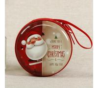 Porte-monnaie de Noël, sac de rangement pour enfants, vacances festives avec fermeture éclair sécurisée pour l'argent des enfants et les petits trésors (rond 6)