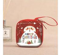 Porte-monnaie de Noël, sac de rangement pour enfants, vacances festives avec fermeture éclair sécurisée pour l'argent et les petits trésors des enfants (carré 4)