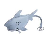 Porte-monnaie de requin - Cuir PU 12 x 6 cm | Porte-monnaie en forme de requin | Poche zippée | Portefeuille compact pour ranger des pièces de monnaie, de petits espèces et des choses importantes pour