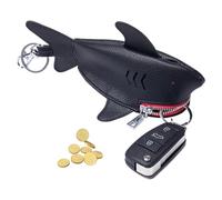 Porte-Monnaie de Requin - Cuir PU | Petit Portefeuille | Sac pour Adolescents Voyage Changement et Utilisation Quotidienne, Noir, Rouge, Voir la Description, Voir Description