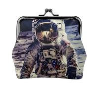 Porte-monnaie de voyage astronaute américain pour femme, petit porte-monnaie en cuir synthétique avec serrure à baiser, porte-monnaie, porte-cartes, mini poche pour pièces de monnaie pour voyage, fête