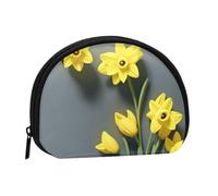 Porte-monnaie de voyage avec fermeture éclair pour argent, carte, clés, rouge à lèvres - Fleur de narcisse, noir, taille unique, moderne, Noir , Taille unique, Moderne