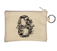 Porte-monnaie deux visages féminins Beige