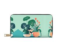 Porte-monnaie d'intérieur avec plantes vertes en pot - Tendance et polyvalent - Peut contenir des téléphones portables, des pièces de monnaie, des clés