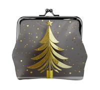 Porte-monnaie doré à paillettes motif sapin de Noël, porte-monnaie, rouge à lèvres, accessoires cosmétiques, organisateur pour un usage quotidien, Noir , Taille unique, Pochette à monnaie