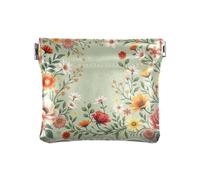 Porte-monnaie doré en forme de croissant de Ramadan avec fermeture à bouton-pression en matériau recyclé pour femme, Floral Vintage Fleurs Rouge, one size, Floral Vintage Fleurs Rouge