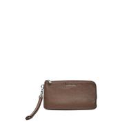 Porte-monnaie double compartiment en cuir femme Mandarina Duck Marron 10x18,5x2,5 cm