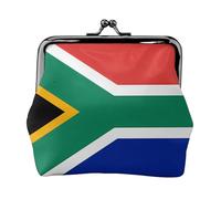 Porte-monnaie double face avec drapeau de l'Afrique du Sud pour femme, petit porte-cartes en cuir synthétique