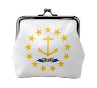Porte-monnaie double face avec drapeau de l'État du Rhode Island pour femme, petit porte-cartes en cuir synthétique