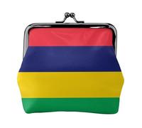 Porte-monnaie double face avec drapeau de l'île Maurice pour femme, petit porte-cartes en cuir synthétique