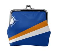 Porte-monnaie double face avec drapeau des îles Marshall pour femme, petit porte-cartes en cuir synthétique