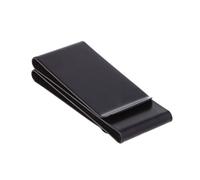 Porte-monnaie double face en acier inoxydable avec pince à billets pour cartes de crédit et carte d'identité - Cuir transparent - Porte-clés pour enfants, Noir , One Size