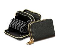 Porte-Monnaie, Double Zipper Change Pouch Wallet Crédit Portefeuille Blocage RFID avec 11 Fente Carte de Visite Porte-Case Protector pour Femmes Hommes Card Holder Mini Simple Coin Pocket
