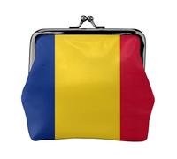 Porte-monnaie drapeau de la Roumanie, porte-monnaie, rouge à lèvres, accessoires cosmétiques, organisateur pour un usage quotidien, Noir , Taille unique, Pochette à monnaie
