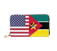 Porte-Monnaie Drapeau De L'Amitié Entre L'Amérique Et Le Mozambique Coin Purse Wallet Vintage Cuir Portefeuille Souple Portefeuille Femme pour Femme, Amoureux, Homme