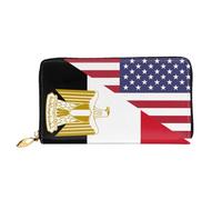 Porte-Monnaie Drapeau De L'Amitié Entre L'Amérique Et L'Égypte Femme Pouch Bourse Original Retro Bourse Pochette Souple Porte-Feuille en Cuire pour Prof, Mère, Femme