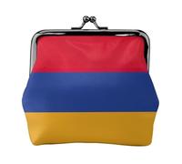 Porte-monnaie drapeau de l'Arménie pour femme, petit portefeuille pour femme, petite trousse de maquillage pour porte-monnaie, portefeuille rétro ultra fin, noir, One Size, Art déco