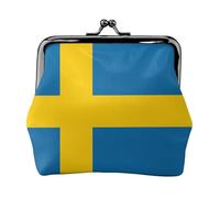 Porte-monnaie drapeau suédois, porte-monnaie, rouge à lèvres, accessoires cosmétiques, organisateur pour un usage quotidien, Noir , Taille unique, Pochette à monnaie