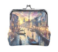 Porte-monnaie drôle singe bananes fermoir pochette portefeuille sacs clés pochette portable change portefeuille organisateurs, Vintage Venise Blue, one size, Vintage Venise Blue