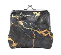 Porte-monnaie drôle singe bananes fermoir pochette portefeuille sacs clés pochette portable change portefeuille organisateurs, Marbre noir., one size, Noir marbré