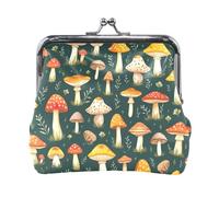 Porte-monnaie drôle singe bananes fermoir pochette portefeuille sacs clés pochette portable change portefeuille organisateurs, Vert champignon vintage, one size, Vert champignon vintage