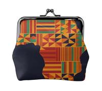 Porte-Monnaie élé et Unique à Motifs Textiles africains, Joli Portefeuille avec Fermoir à Baiser, étanche pour pièces de Monnaie