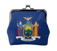 Porte-monnaie élégant en cuir avec imprimé drapeau de New York pour femme