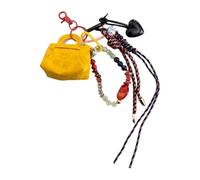 Porte-monnaie élégant en cuir synthétique avec lanière tissée à la main - Accessoires de sac pour homme et femme, jaune, M