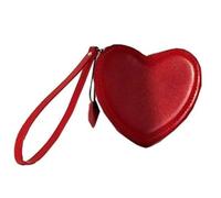 Porte-monnaie élégant en cuir synthétique avec motif cœur pour filles qui aiment la mode coréenne et les accessoires vintage, Rouge