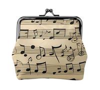 Porte-monnaie élégant en forme de note de musique avec fermeture à baiser, étanche, pour pièces de monnaie