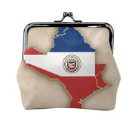 Porte-monnaie élégant et unique avec fermeture à baiser et fermeture étanche Motif drapeau du Paraguay map02