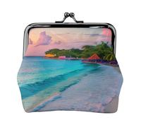 Porte-monnaie élégant et unique avec fermeture à baiser étanche Motif plage Jamaïque
