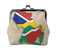 Porte-monnaie élégant et unique avec fermeture à baiser étanche pour pièces de monnaie Motif carte du drapeau des Seychelles comme une grenouille