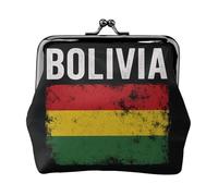 Porte-monnaie élégant et unique imprimé drapeau de la Bolivie avec fermeture baiser étanche pour pièces de monnaie