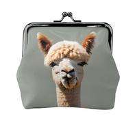 Porte-monnaie en alpaga avatar double face pour femme, petit porte-cartes en cuir synthétique
