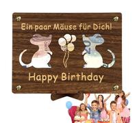 Porte-Monnaie en Bois Anniversaire, Cartes Porte-Monnaie Anniversaire - Porte-Cartes en Bois - Organisateur de Billets en Bois, Ornement Artisanal en Bois pour Bureau