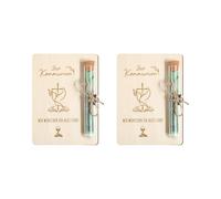 Porte-monnaie en bois avec tube à essai en verre pour cérémonie religieuse pour garçons et filles - Fait à la main - Décoration de la maison - Boîte à souvenirs en bois pour communion, argent et