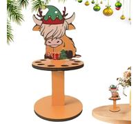 Porte-Monnaie en Bois,Porte-Monnaie en Bois | Organisateur d'argent en Forme de Vache des Highlands avec 10 Trous | Caisse, Ornement de Noël, décoration de Table de Vacances
