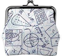 Porte-Monnaie en Cuir à Motif mathématique sans Couture pour Femme, Petite Pochette à la Monnaie avec Fermoir à Fermeture à glissière et Boucle de Fermeture pour Cadeau de Fille