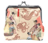 Porte-monnaie en cuir animal pour femme - Joli baiser - Style japonais traditionnel - Pour pièces de monnaie, Chic japonais traditionnel, Classique