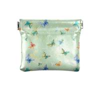 Porte-monnaie en cuir avec beaucoup de petits papillons sur fond vert clair pour femme et fille, Fond vert clair avec beaucoup de petits papillons dessus, 1 size